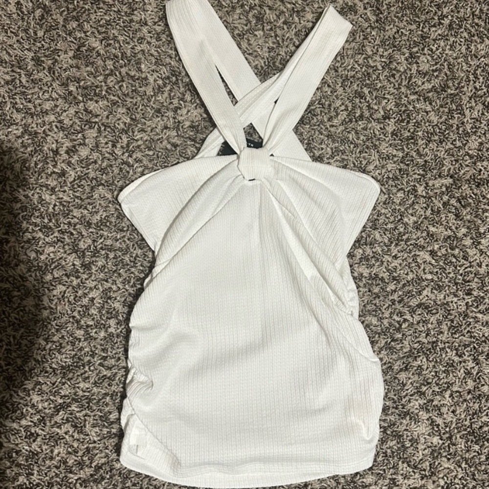 NA-KD White‎ Knot Twist Back Tank Top Size Small